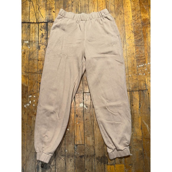 Hollister Other - Hollister Jogger Pants Men's S Beige Fleece Lined Ultra High Rise Tapered Leg